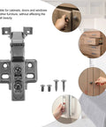 4 Pack Aluminum Frame Cabinet Hinges In Black Finish With Hydraulic Soft Close And Stainless Steel Silent Kitchen Door Hinges Concealed Hardware For Frameless Cabinets Upgrade shown with installation examples