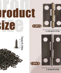 Small Stainless Steel Hinges Set For Cabinets And Wooden Boxes 30 Pcs Retro Decorative Folding Butt Hinges With 180 Degree Rotation And Screws