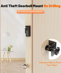 Side view of Anti Theft Doorbell Mount For Video Doorbell Gen 1 And Gen 2 No Drill With Rain Cover installed on wooden door.