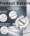 Snag This Set Of Two Heavy Duty Zinc Alloy Table Buckle Connectors with half moon design and card slot for desk splicing.