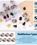 57 Piece WH138 Rotary Potentiometer Kit With B5K Through B1M Ohm Options, Knurled 3-Pin Linear Potentiometers, Aluminum Knob Set