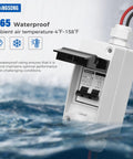 63 Amp Solar Panel Disconnect Switch For DC 12 To 400V And AC 90 To 400V Two Pole Outdoor Rugged IP65 Waterproof Box