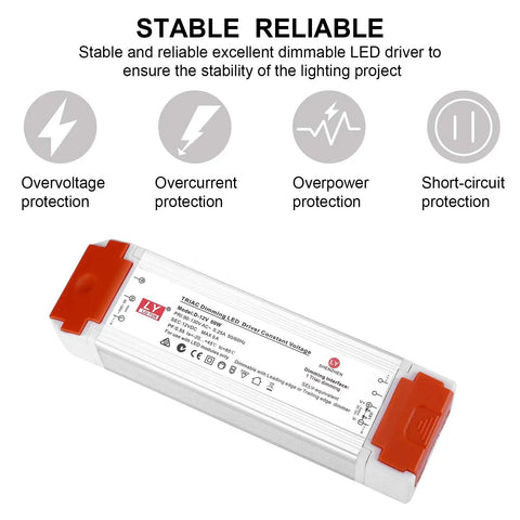 Dimmable 12V 60W LED Driver Power Supply With Universal Regulated DC Output And Dimmer Low Voltage Transformer