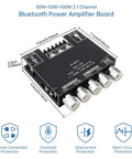 Front view of Bluetooth Power Amplifier Board 2.1 Channel With Subwoofer 50W X 2 Plus 100W DC 12V To 24V DIY Audio Rig