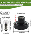 Dimensions of E10 bulb and holder for 10 Pack E10 Screw Mini Warm Light Bulbs And 10 E10 Mini Bulb Holders For DIY Projects