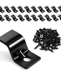 Heavy Duty Z Clips Table Top Fasteners 20 Pack Black Zinc Plated Steel Panel Connectors with screws for easy assembly.