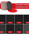 Get Your 5 Inch Dry Wet Sponge Sandpaper Set With 16 Pcs Assorted Grits From 180 To 4000 For Smooth Furniture Auto And DIY Projects, assorted grit sponge samples.