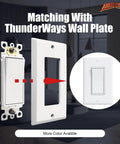 3 Way Decorator Light Switch With Wall Plates Pack of 10 15A 120/277V Decora Style Rocker Switches For Home Use Residential UL Listed Glossy White Easy Install Great For Stairway Top And Bottom Or Garage Entry; white wall plate shown