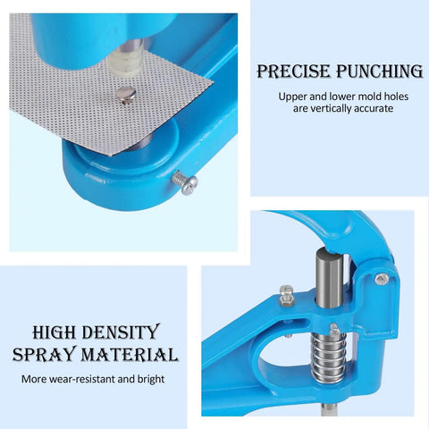 Heavy Duty Hand Press Grommet Machine Kit With 5 Dies And 300 Grommets And Eyelet Punch Tool Durable Aluminum Body Portable