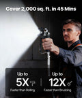 Man using Gonna Save Your Arms For This Stand Airless Paint Sprayer 3000 Psi for fast painting, showcasing spray technique.