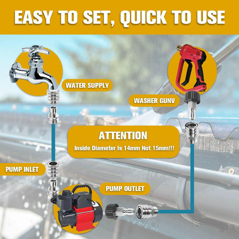 Aezpc stainless steel pressure washer quick-connect adapter kit, 8 sets, M22-14/15mm to 3/8 in QC and 3/4-1/2 in QR