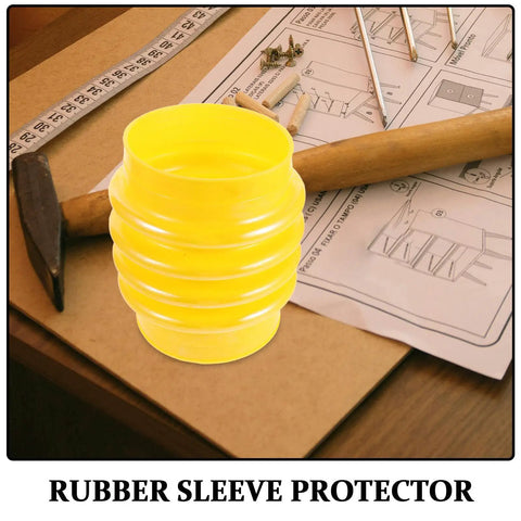 Yellow Beefed Up Heavy Duty Rubber Bellows Boot Dust Cover for Gasoline Tamping Machines on workbench with tools