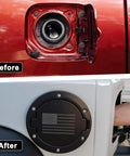 Gas Cap Cover For Jeep Wrangler JK 2007 2017 Unlimited Sport Rubicon Sahara Easy To Install Rust Resistant Fuel Filler Door Cover With US Flag Durable ABS Construction And Secure Fit