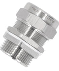 Stainless steel cable gland connector with dual seals, 1in G1/NPT threaded for electrical junction boxes