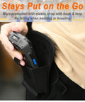 Person using Rugged Vertical Scanner Holster With Metal Belt Clip For Handheld Barcode Scanners TC75x TC75 TC70x TC70 TC72 MC67