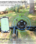 Ride Ready Bike Speaker With Pro Handlebar Mount Bluetooth 5.4 IPX7 Waterproof 10W Bass installed on bicycle handlebar