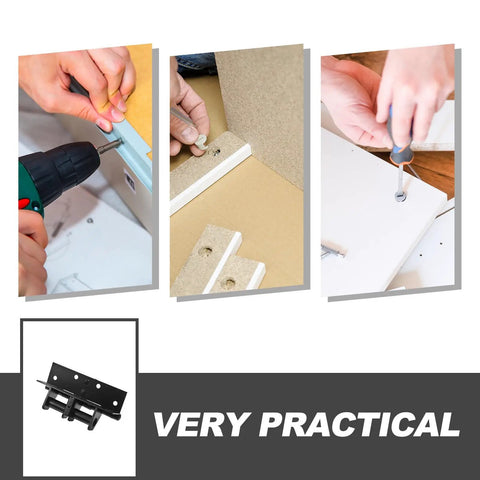 Black Four Inch Self Closing Door Hinge With 90 Degree Right Angle Dead Stop Bracket For Bulletproof Heavy Duty Cabinet And Smooth Quick Garage Install Project being installed with a drill.