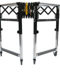 Laguna Xp 20 Inch Heavy Duty Flexible Roller Conveyor Table with Four Inch Locking Casters displayed in folded position.