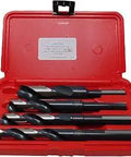 Heavy Duty 9 By 16 Inch 5 By 8 Inch 3 By 4 Inch 1 Inch Drill Bit Set With Cryo Nitride Coating, 135 Degree Split Point, 3 Flats On Shank, Red Plastic Case, Built For Truck Trailer Repairs And MRO Tasks
