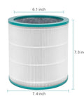 Replacement Filter For Dyson TP01 TP02 TP03 BP01 AM11 Tower Purifier Pure Cool Link with dimensions and dual filtration layers visible