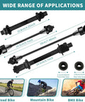 Bike Quick Release Axle Set 1 Pair Front And Rear Hollow Shaft for Road and Mountain Bikes with 25mm Hub shown with dimensions