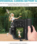 Battery Grip Kit For Canon EOS Rebel T3 T5 T6 1100D 1200D 1300D Digital Cameras with vertical grip in outdoor tennis setting