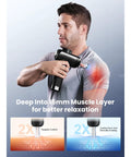 Athlete using X6 Ultra Massage Gun With Heat And Infrared Light Titanium Head Percussion Deep Tissue Massager for muscle relaxation.