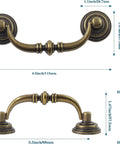 Antique Bronze Drawer Pulls Six Pack With Three And A Half Inch Hole Centers For A Retro Dresser Makeover Vintage Vibes Zinc Alloy Drop Bail Pulls