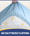 Adjustable Bed Sheet Straps with Elastic Fasteners and Metal Clips fitted to mattress corner