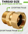 360 Degree Brass Garden Hose Swivel Fitting 3/4 GHT Male To Female Adapter For Outdoor Use Keeps Your Water Flow Smooth And Free From Kinks Heavy Duty Brass Build For Real Lawn Pros, 3/4 GHT brass hose adapter