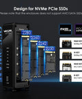 Tool Free Dual Nvme Usb4 Enclosure Packing Killer 40Gbps Transfer Speeds For M Key Ssd Drives showcases M.2 SSDs in various sizes.