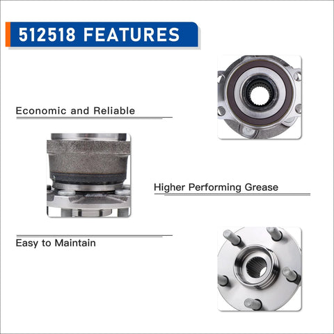 512518 Rear Wheel Hub Bearing Assembly For Subaru Crosstrek 2016 2020 Forester 2014 2018 Impreza 2012 2019 XV Crosstrek 5 Lug Pair