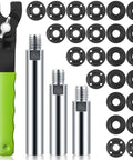 Angle Grinder Extension Shaft Kit with Flange Nuts and Wrench, 5/8-11 Adapter Set, 3, 4, 5.5 inch extensions for 4 inch grinders