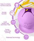 iVyne Berry vinyl scrap collector and holder, purple, close-up view for weeding tools