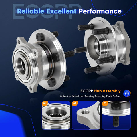 Rear Wheel Hub Bearing Assembly Fits Chrysler 300 2015 2021 Dodge Challenger 2015 2021 Dodge Charger 2015 2021 5 Lug Wheel ABS Sensor Direct Fit OE Quality No Mod Needed Replacement image showing front and side view with close-ups.