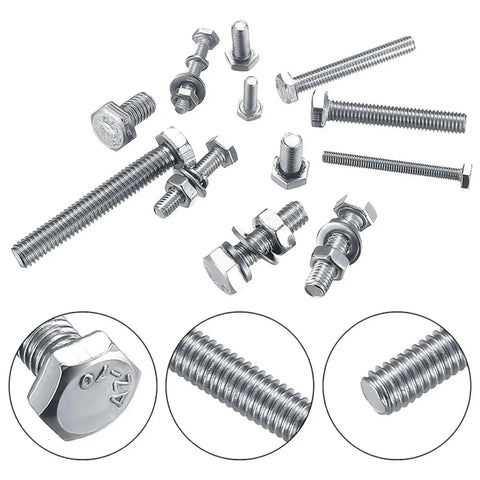 Heavy Duty 240 Piece Hex Head Bolts Nuts And Flat Washers Set For DIY Projects And Auto Repairs All In One Full Thread Machine Screws Kit Hex Head Hardware Assortment, assorted bolts