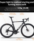 Carbon Road Bike For Adults With Ultra Light Carbon Frame 24 Speed Shimano 105 Di2 7170 Groupset 700C Wheelset Disc Brakes
