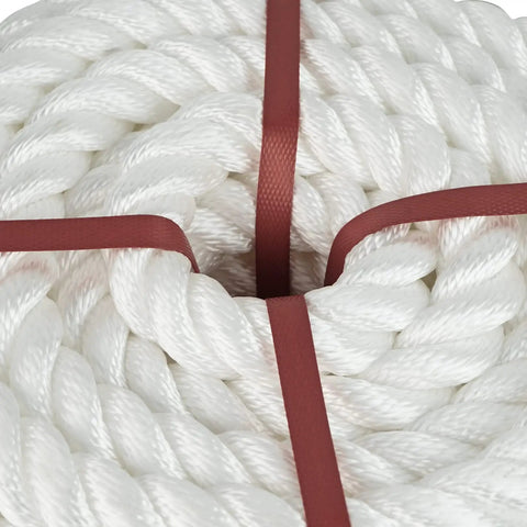 Coiled 1 Inch 100 Ft Floating Twisted Polypropylene Rope for Marine Use and Wet Projects, Lightweight and UV Resistant