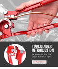 Close-up of tube bender from 25 Foot Copper Coated Brake Line Kit With 16 Fittings And 4 Unions Tube Bender And Double And Single Flaring Tool Kit