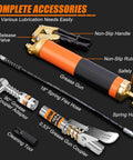 THINKWORK 8000 PSI grease gun kit with orange pistol grip, 18" hose, 0.53" coupler, 90° adaptor