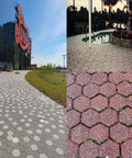 Hexagon Pavement Molds 2 Pack Reusable Walkway Path Maker for Concrete Pavers Garden Patio Lawn Backyard Pathway installed