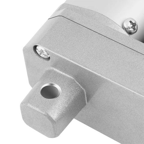 Close-up of Straight Up Smooth Quiet 24V Linear Actuator showing robust metal housing and mounting features for easy installation.