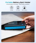 Person holding Battery Spot Welder Kit With 11000mAh Battery LCD Screen Upgraded 80 Gear Adjustable Portable Mini Welder