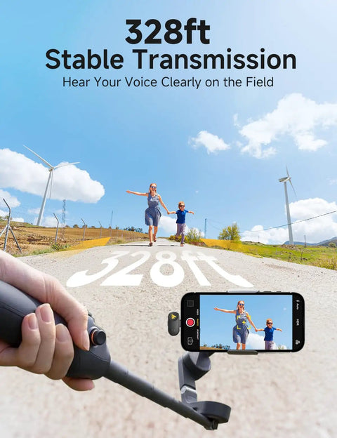 Pocket Size Wireless Lavalier Microphone With AI Voice Filter MFi Certified And Noise Cancellation For Iphone And Android