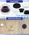 Assorted Size Black Silicone Hole Plugs 100 Pcs For Round Holes 4mm To 13mm With Frosted Finish, highlighting design and waterproof feature.