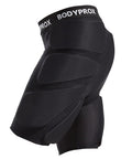 Gnarly Protective Padded Shorts For Snowboard, Skate And Skiing With 3D Hip, Butt, And Tailbone Protection in black side view