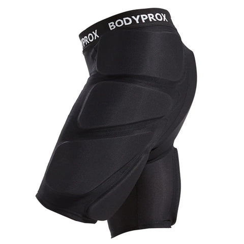 Gnarly Protective Padded Shorts For Snowboard, Skate And Skiing With 3D Hip, Butt, And Tailbone Protection in black side view