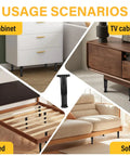 Image showing Eight Piece Adjustable Bed Frame Support Legs Twist Base From 7.8 To 14.6 Inches With Mounting Screws in various scenarios.