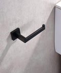 Matte Black Toilet Paper Holder Stainless Steel Wall Mount Dispenser and Hangers for Bathroom and Kitchen, Rustproof SUS304