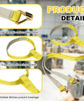 Beefy Heavy Duty Forklift Battery Lifting Sling For Industrial Lifts, 2 Inch By 5 Foot with vinyl-coated hooks details